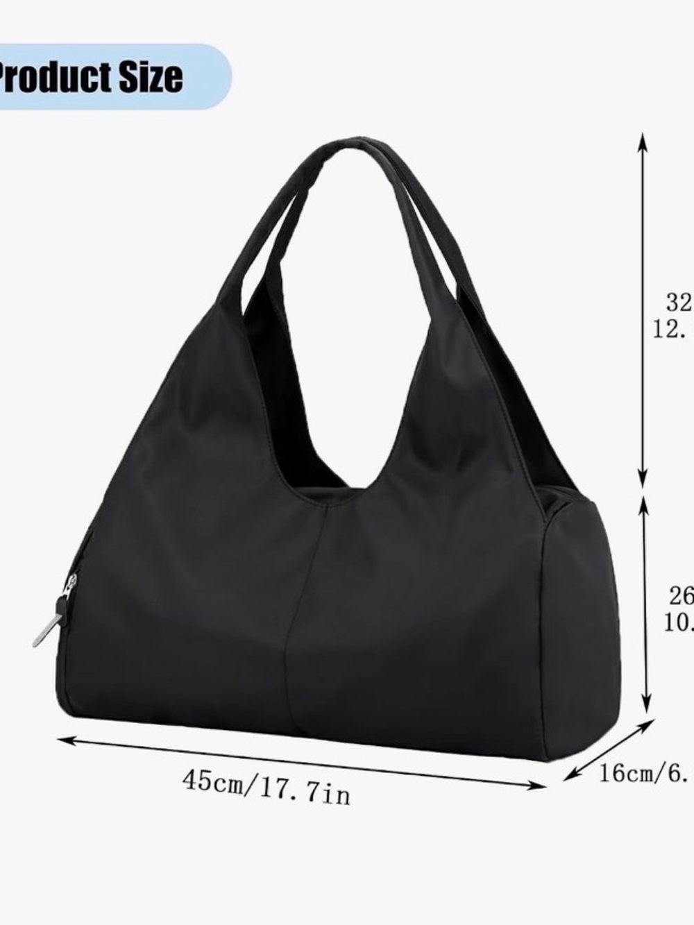 Black Women's Shoulder Gym Bag. See description